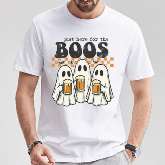 Tops - Just Here For The Boos Unisex T-shirt, Halloween Ghost Tee